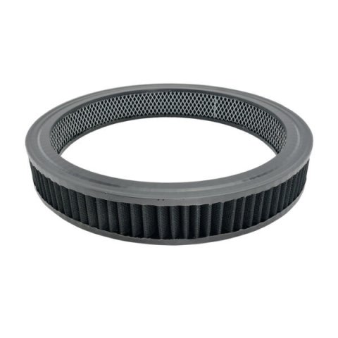 Air Filter Element - Round - 14 in Diameter - 2 in Tall - Wire Mesh Included - Reusable Cotton - Black - Universal - Each