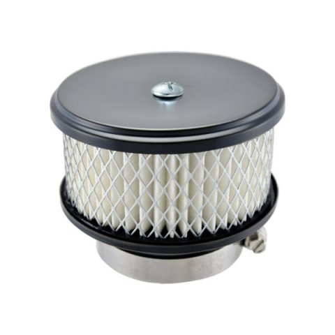 Air Cleaner Assembly - 4 in Round - 2 in Element - 2-5/8 in Carb Flange - Flat Base - Steel - Black Paint - Kit