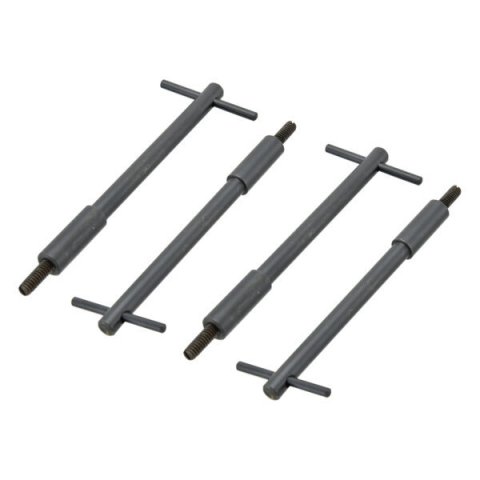Valve Cover Fastener - Stud - 1/4-20 in Thread - 1.250 in Long - Wing Nuts - 5 in Long - Steel - Black Paint - Set of 4