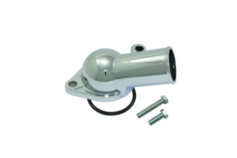 Water Neck - 75 Degree - 1-1/2 in ID Hose - O-Ring - Steel - Chrome - Chevy V8 - Each