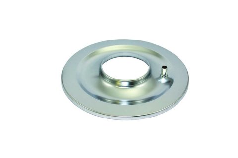 Air Cleaner Base - 14 in Round - 5-1/8 in Carb Flange - Flat Base - Steel - Chrome - Each