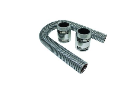 Radiator Hose Kit - 24 in Long - Polished End Caps - Stainless - Chrome - Kit