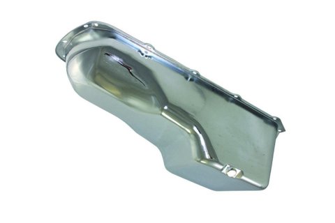 Engine Oil Pan - Rear Sump - Stock Capacity - Stock Depth - Steel - Chrome - Pontiac V8 - Each