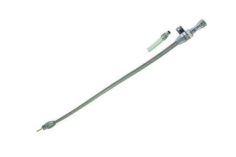 Transmission Dipstick - Flexible - Transmission Mount - OEM Length - Braided Stainless - Aluminum - Chrome - C4 - Each