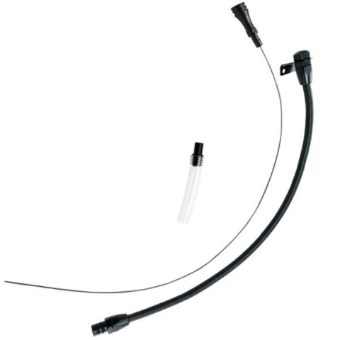 Transmission Dipstick - Flexible - Transmission Mount - OEM Length - Braided Stainless - Aluminum - Black Anodized - C4 - Each