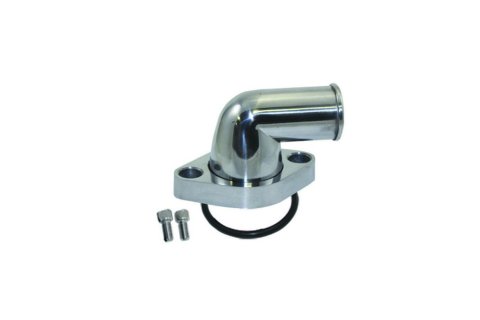 Water Neck - 90 Degree - 1-1/2 in ID Hose - Swivel - O-Ring - Hardware Included - Aluminum - Polished - Chevy V8 - Each