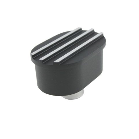 Breather - Push-In - Oval - 1-1/4 in Hole - Machined Fins - Aluminum - Black Powder Coat - Each
