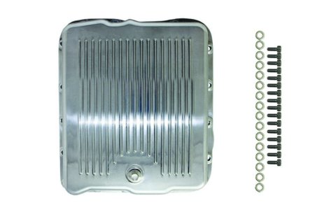Transmission Pan - Stock Sump - Ribbed - Aluminum - Polished - 700R4 - Each