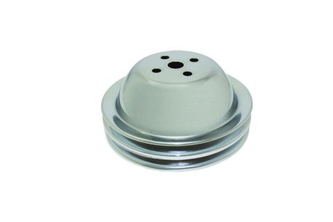 Water Pump Pulley - V-Belt - 2 Groove - 6.313 in Diameter - Steel - Chrome - Short Water Pump - Big Block Chevy - Each