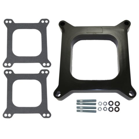 Carburetor Adapter - 1 in Thick - Open - Carter AFB to Square Bore - Gaskets / Hardware Included - Phenolic - Natural - Each