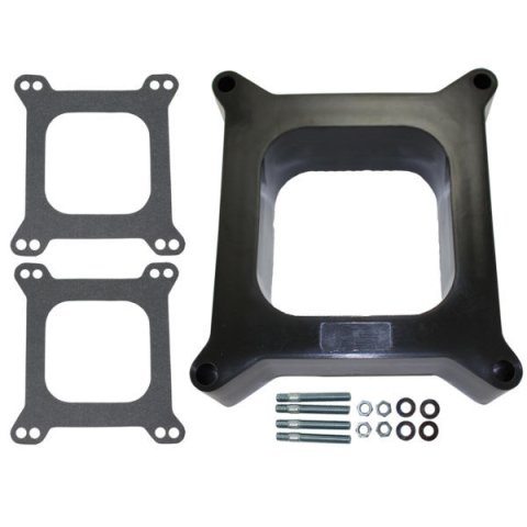 Carburetor Adapter - 2 in Thick - Open - Carter AFB to Square Bore - Gaskets / Hardware Included - Phenolic - Natural - Each