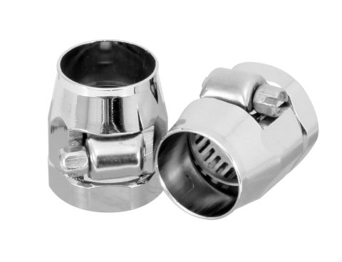 Hose Clamp - Magna Clamp - Worm Gear - 3/8 in Hose - Hex - Aluminum - Chrome - Pair