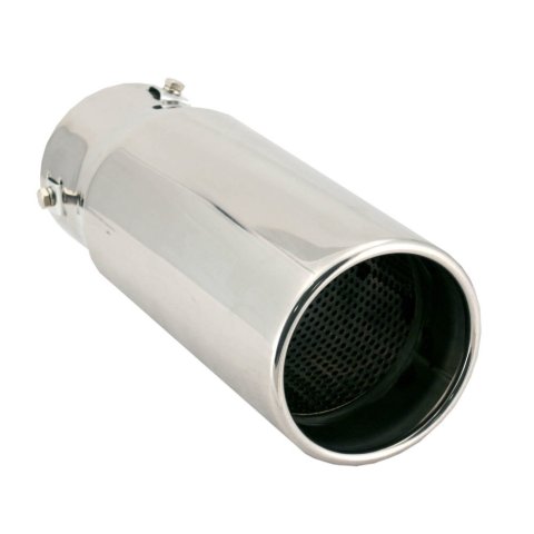 Exhaust Tip - Clamp-On - 2.0 / 2.50 / 3.0 in Inlet - 4 in Round Outlet - 10.125 in Long - Double Wall - Rolled Edge - Straight Edge - Stainless - Polished - Each