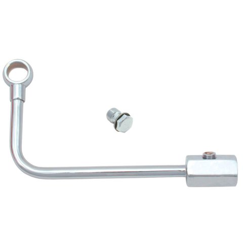 Carburetor Fuel Line - 3/8 in NPT Female Inlet - 5/8-20 in Dual Outlets - 1/8 in NPT Gauge Port - Steel - Chrome - Holley Single Feed Carburetors - Kit