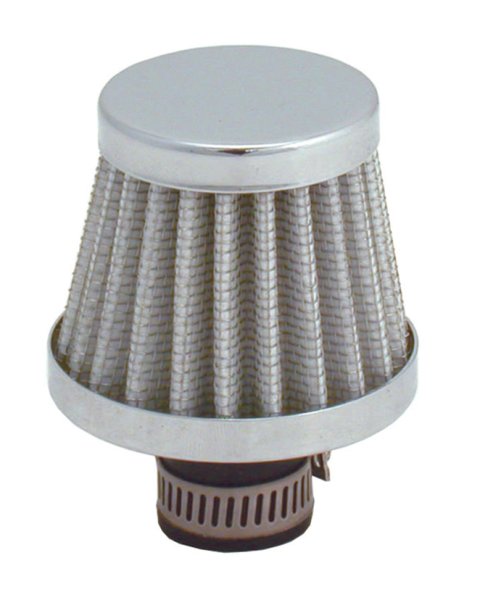 Breather - Clamp-On - Round - 3/8-1/2 in OD Tubes - Reusable - Stainless / Steel - Chrome - Each