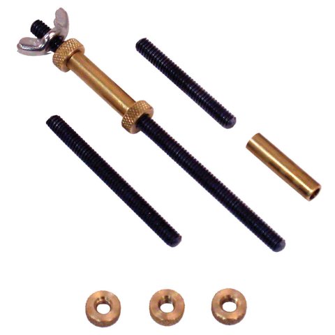 Air Cleaner Stud - 1/4-20 in Thread - 2.78 to 9 in Long - Wing Nut Included - Cadmium / Zinc Oxide - Chrome - Kit