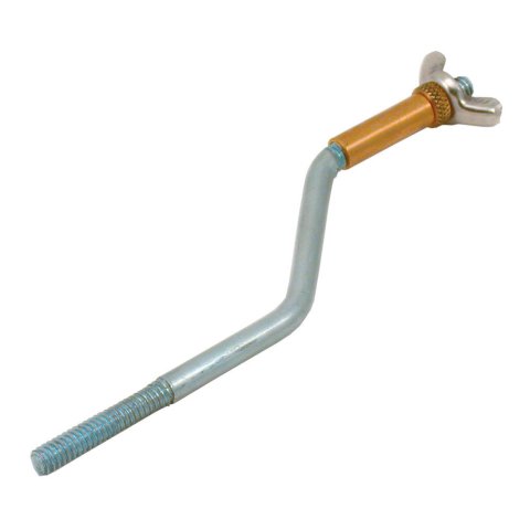 Throttle Body Stud - 1/4-20 in Thread - 5 in Long - Offset - Wing Nut Included - Steel - Zinc Plated - Each