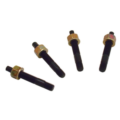 Carburetor Stud - 5/16-18 and 5/16-24 in Thread - 2 in Long - Hex Nuts - Steel - Black Oxide - Set of 4