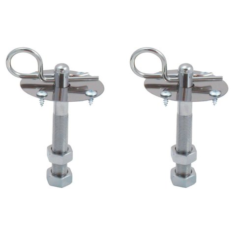 Hood Pin - 0.438 in OD x 3.75 in Long - 2.5 in OD Scuff Plates - Hairpin Clips - Hardware Included - Stainless - Polished - Kit