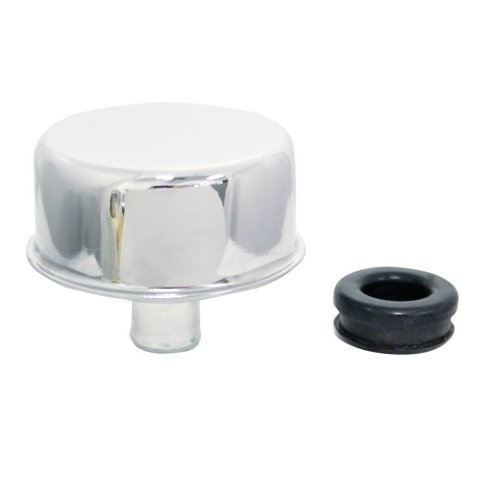 Breather - Push-In - Round - 1-1/4 in Hole - Grommet Included - Steel - Chrome - Each