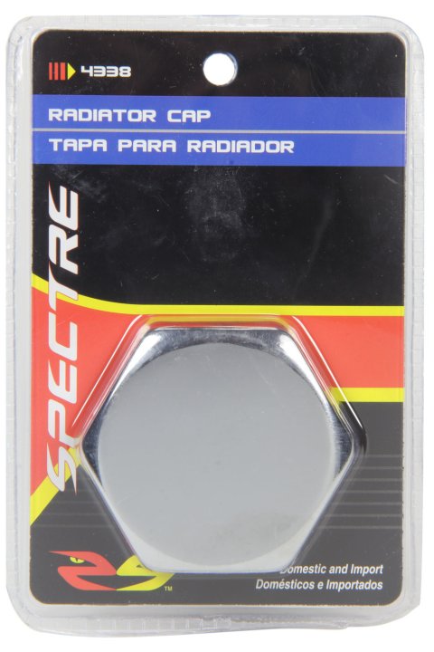 Radiator Cap - 14-18 lb - Hexagon - Steel - Chrome - Fit Standard Size Radiator Necks - Each