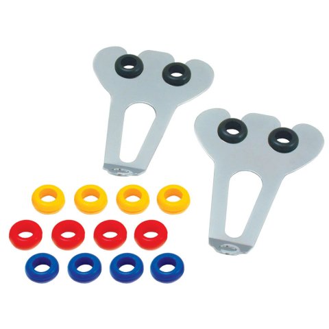 Spark Plug Wire Loom - 2 Wire - Valve Cover Mount - 7-8 mm - Grommets Included - Steel - Chrome - Clip Style - Pair