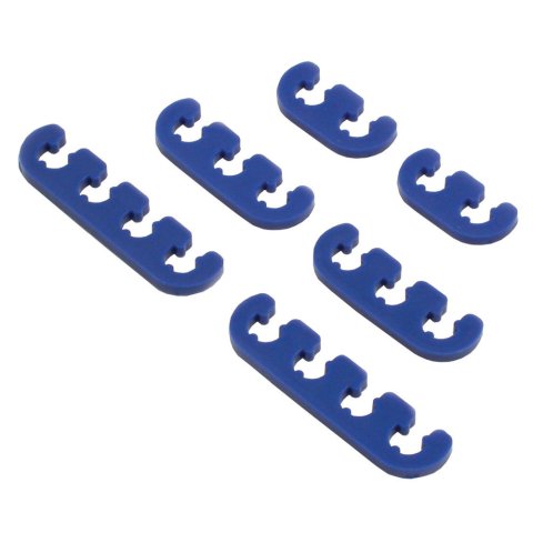 Spark Plug Wire Loom - 7-9 mm - Plastic - Blue - Clip Style - Kit