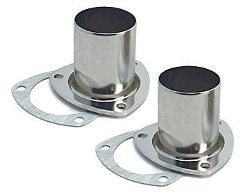 Collector Reducer - 2.5 in Inlet to 2.25 in OD Outlet - 3-Bolt Flange - Gaskets / Hardware - Steel - Nickel Plated - Pair