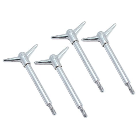 Valve Cover Fastener - Stud - 1/4-20 in Thread - 0.875 in Long - 3-1/4 in Tall Y-Bar Wing Nuts - Steel - Chrome - Set of 4