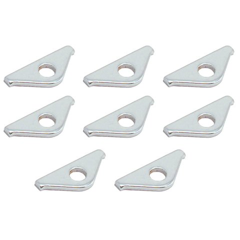 Valve Cover Hold Down Tabs - 1.5 in Wide - Steel - Chrome - Universal - Set of 8