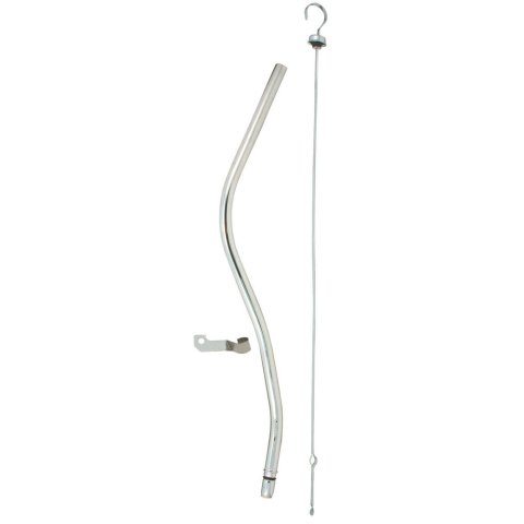 Transmission Dipstick - Solid Tube - 27 in Long - Steel - Chrome - TH350 / TH400 - Each