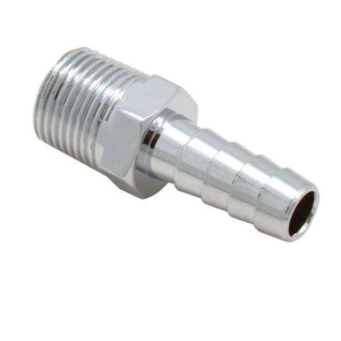 Fitting - Adapter - Straight - 3/8 in NPT Male to 3/8 in Hose Barb - Steel - Chrome - Each