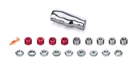 Shifter Knob - T-Handle - 1/2-20 in / 7/16-20 in / 3/8-16 in / 3/8-24 in / 5/16-18 in / 12 mm x 1.5 / 10 mm x 1.5 / 8 mm x 1.25 / 7 mm x 1 - Aluminum - Chrome - Universal - Each