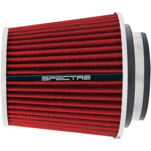 Air Filter Element - Clamp-On - Conical - 6 in Base - 4.75 in Top Diameter - 6.719 in Tall - 3 to 4 in Flange - Reusable Cotton - Red - Universal - Each