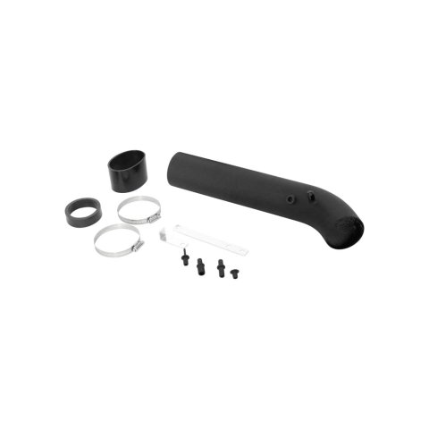 Air Intake Pipe - 45 Degree Elbow - 3 in ID - 17 in Long - Adapter / Hardware Included - Aluminum - Black Powder Coat - Universal - Each