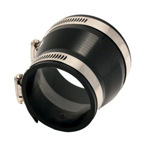 Tubing Coupler - Straight - Reducer - 3 in to 2-1/2 in OD - 3 in Long - Silicone - Black - Each