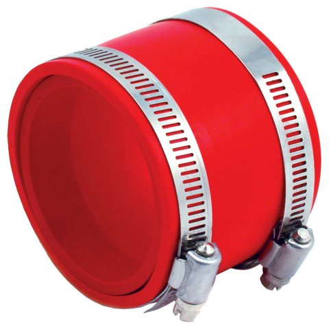 Tubing Coupler - Straight - 3 in to 3 in ID - 3-1/4 in Long - Plastic - Red - Each