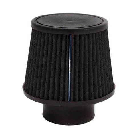 Air Filter Element - Clamp-On - Conical - 6 in Base - 4.75 in Top Diameter - 6.5 in Tall - 3 in Flange - Synthetic - Black - Each