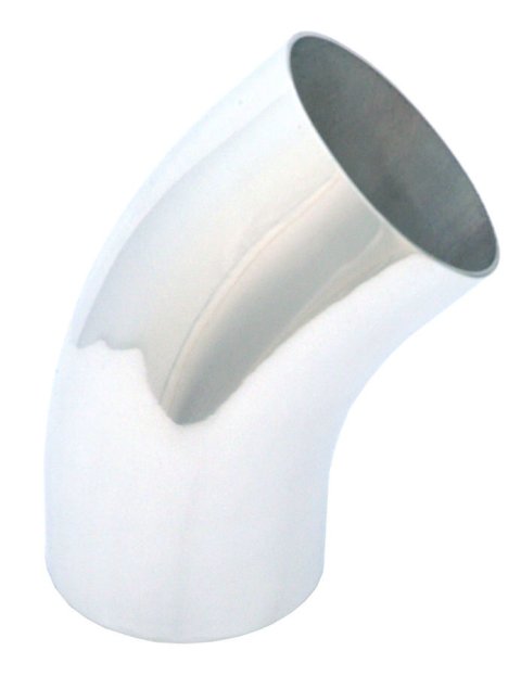 Tubing Elbow - 45 Degree - 3 in OD - Aluminum - Polished - Each