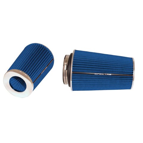 Air Filter Element - Clamp-On - Conical - 6 in Base - 4.75 in Top Diameter - 8.75 in Tall - 3 / 3.5 / 4 in Flange - Non-Woven Synthetic - Blue - Universal - Each