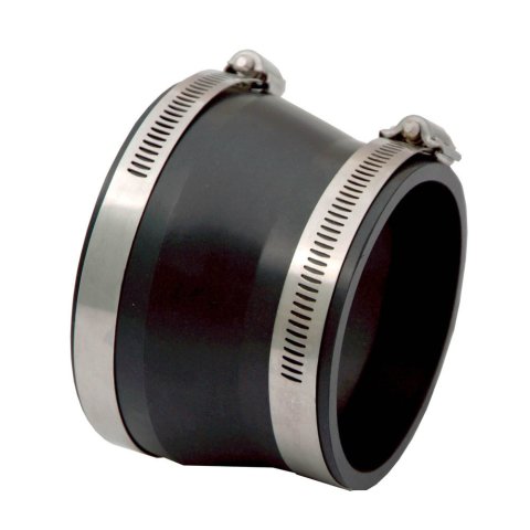 Tubing Coupler - Straight - 3-1/2 in to 4 in ID - 3 in Long - Clamps - Silicone - Black - Each