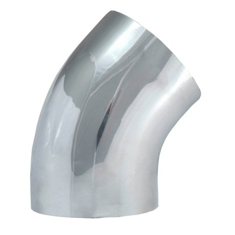 Aluminum Tubing Bend - 45 Degree - Mandrel - 4 in Diameter - 4.8 in Radius - Aluminum - Polished - Each