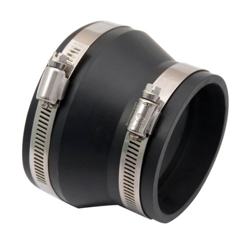 Tubing Coupler - Straight - Reducer - 4 in to 3 in ID - 3.5 in Long - Plastic - Black - Each