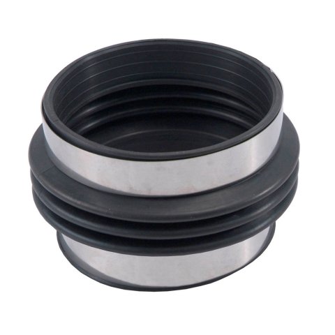 Tubing Coupler - Straight - Flex - 4 in Inlet - 4 in Outlet - Clamps - Silicone - Black - Each