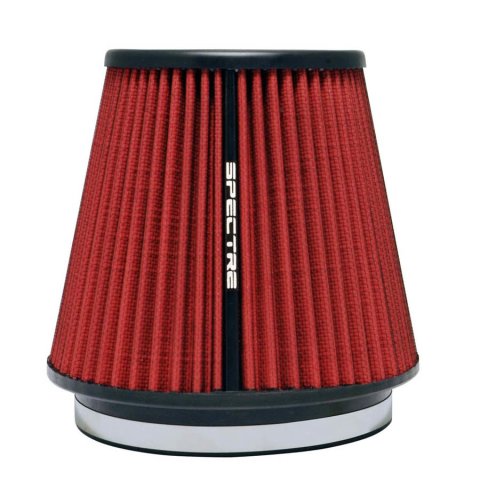 Air Filter Element - Conical - 7.313 in Base - 5.125 in Top Diameter - 7 in Tall - Synthetic - Red - Universal - Each