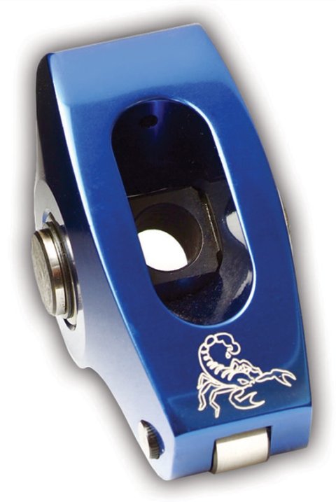 Rocker Arm - Race Series - 7/16 in Stud Mount - 1.80 Ratio - Full Roller - Aluminum - Blue Anodized - Big Block Chevy - Each
