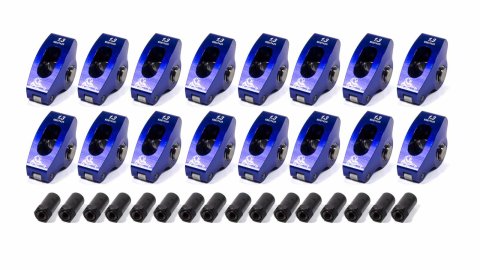 Rocker Arm - 7/16 in Stud Mount - 1.70 Ratio - Full Roller - Standard Body - Aluminum - Blue Anodized - Big Block Chevy - Set of 16