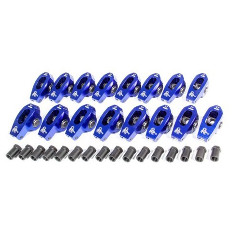 Rocker Arm - Endurance Series - 7/16 in Stud Mount - 1.70 Ratio - Full Roller - Aluminum - Blue Anodized - Big Block Chevy - Set of 16
