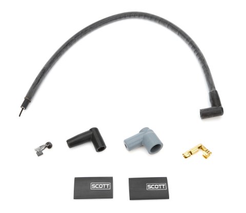 Coil Wire - 10 mm - Sleeved - 24 in Long - 90 Degree Boots - HEI / Socket Style - Black - Kit