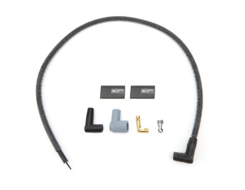 Coil Wire - 10 mm - Sleeved - 48 in Long - 90 Degree Boots - HEI / Socket Style - Black - Kit